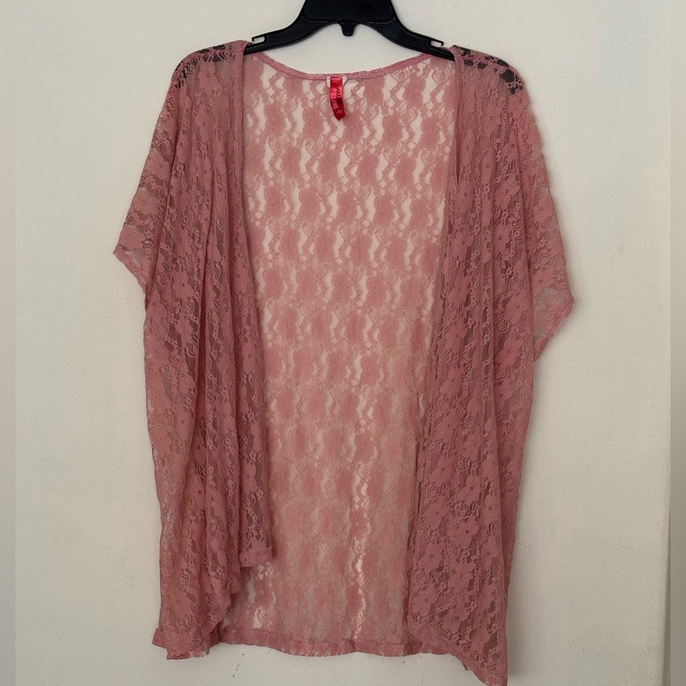 Passport Pink Lace Short sleeve Cardigan